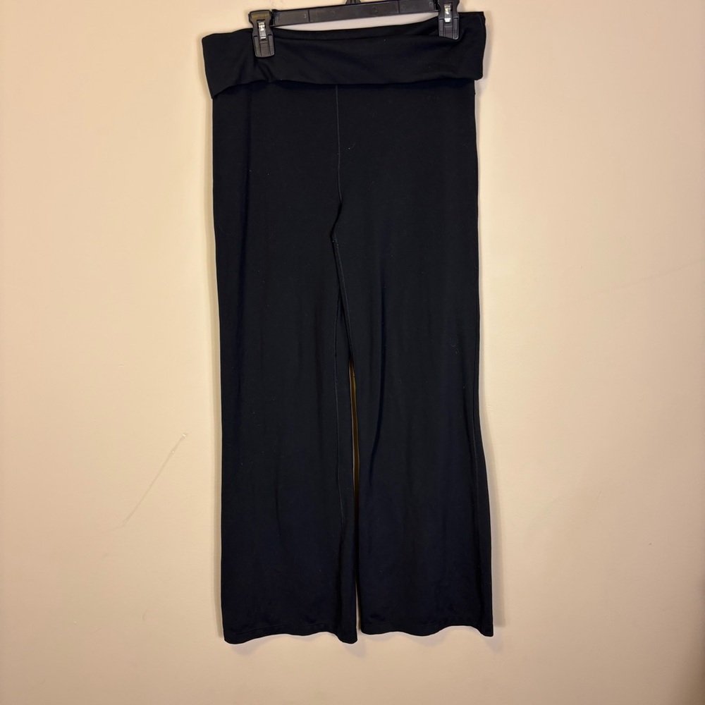 Nike‎ Black Dri-FIT Wide Leg Foldover Waistband Yoga Pant Leggings Medium